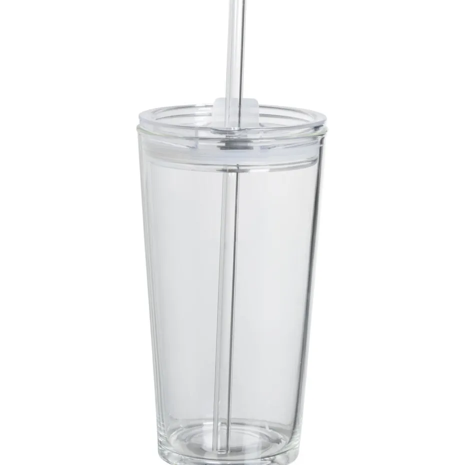 Drinkbeker Met Rietje Holo Transparant - 650 ml